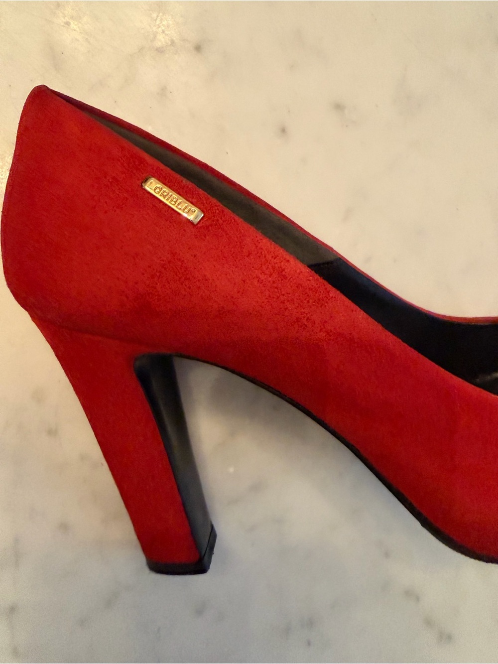 loriblu luxury Italian Designer Red‎ Suede Heels Size 38 - Picture 7 of 16